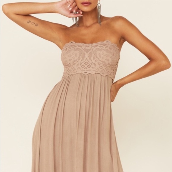 [Free People] Hazelnut Adela Corset Maxi Dress - Picture 2 of 14